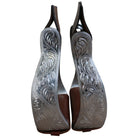 Fort Worth Stirrups Fort Worth Silver Engraved Shaped Oxbows (FOR46-1725)