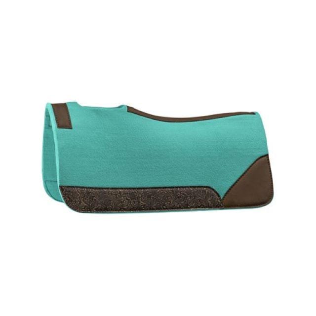Fort Worth Western Saddle Pads Turquoise Fort Worth Antique Tooled Felt Pad (CLT7188)
