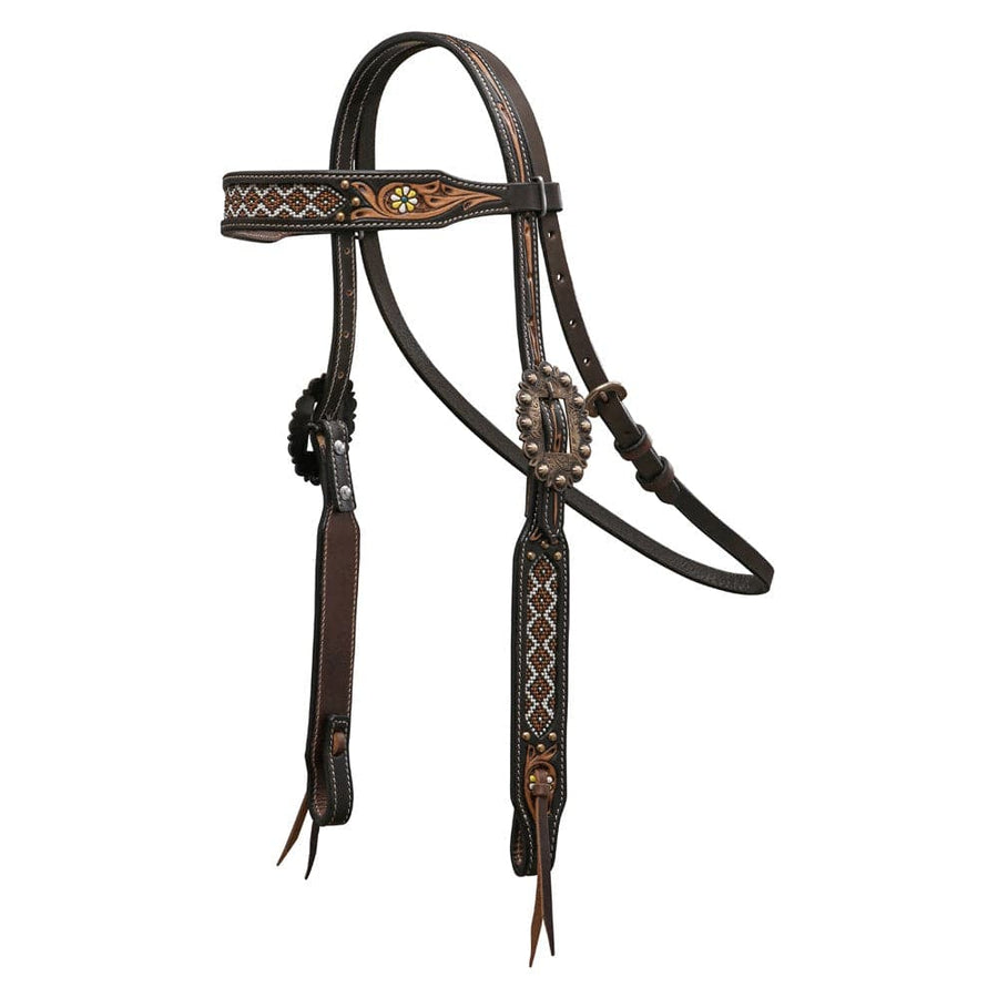 Gympie Saddleworld & Country Clothing Bridles Fort Worth Antique Beaded Bridle (FOR20-0086)
