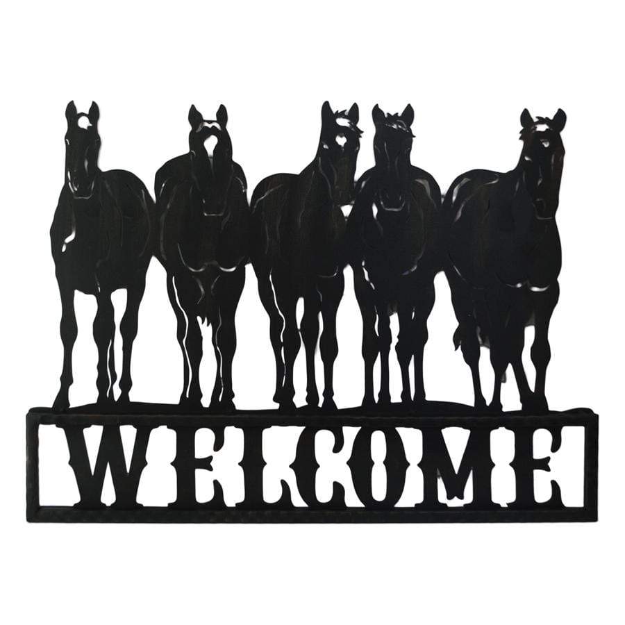 Gympie Saddleworld & Country Clothing Gifts & Homewares Brigalow Metal Welcome Sign Horses (7007)