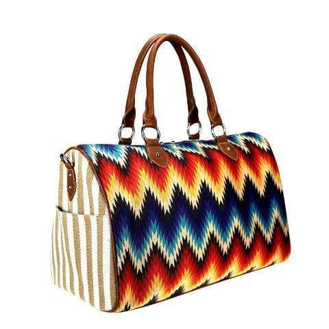 Canvas Weekender Large Aztec Collection Bag - Gympie Saddleworld & Country Clothing