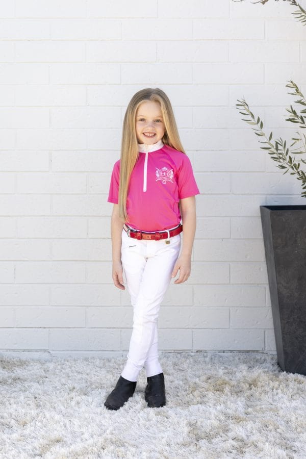 Gympie Saddleworld & Country Clothing Kids Riding Tops & Jackets CH 4 / Hot Pink Shirt HH Equestrian Girls Hot Pink (HHSSG)