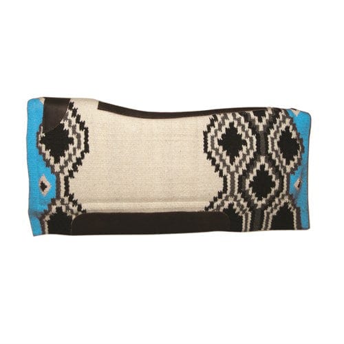Gympie Saddleworld & Country Clothing Saddle Pads Western Fort Worth Saddle Pad Chocolate Turquoise 34inx36in (CLT5904)