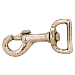 Gympie Saddleworld & Country Clothing Stable Snaphook HRD4000 Nickel Plate Flat Eye 34in 19mm Overall Length 2 34in 70mm