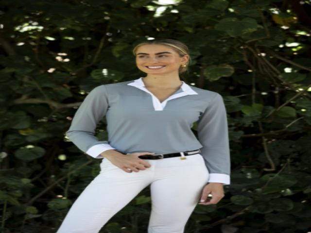 HH Equestrian Womens Riding Attire Hampton & Harlow Show Shirt HHLLSSS