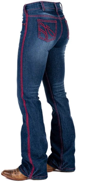 Hitchley and Harrow Womens Jeans 25x38 Hitchley & Harrow Jeans Womens Kentucky High Rise Wine Stitch (SR2145)