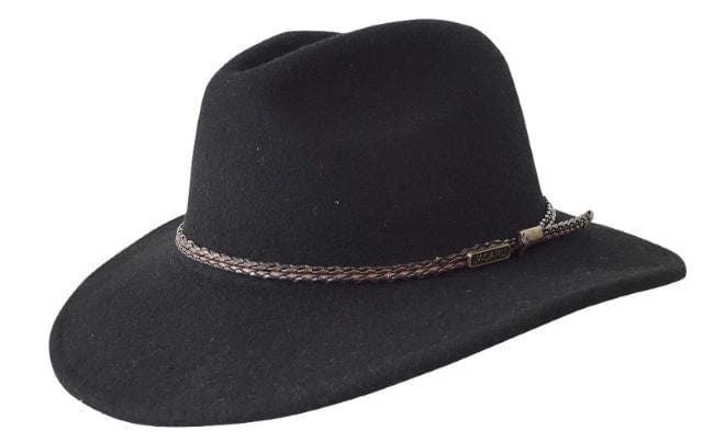 Jacaru Hats S / Black Jacaru Outback Fedora Hat