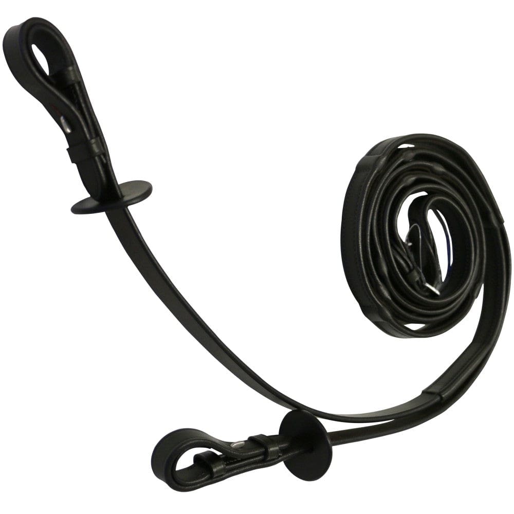 Jeremy and Lord Reins 145cm / Black Jeremy & Lord Covered Leather Grip Stop Reins Nappa (SRP3748)