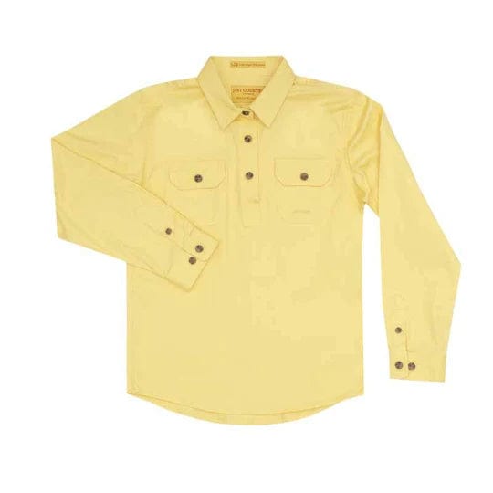 Just Country Kids Shirts XS / Butter Just Country Girls Kenzie Half Button Workshirt (60606)