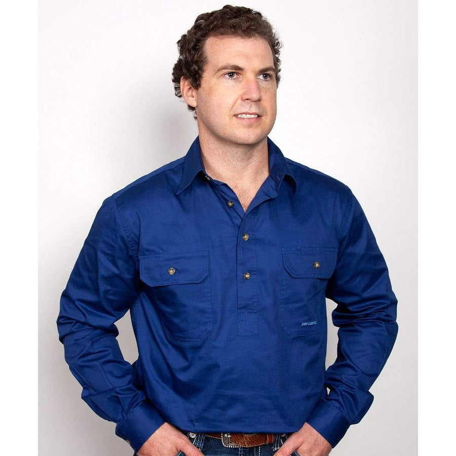 Just Country Mens Shirts Just Country Mens Cameron Workshirt Half Button
