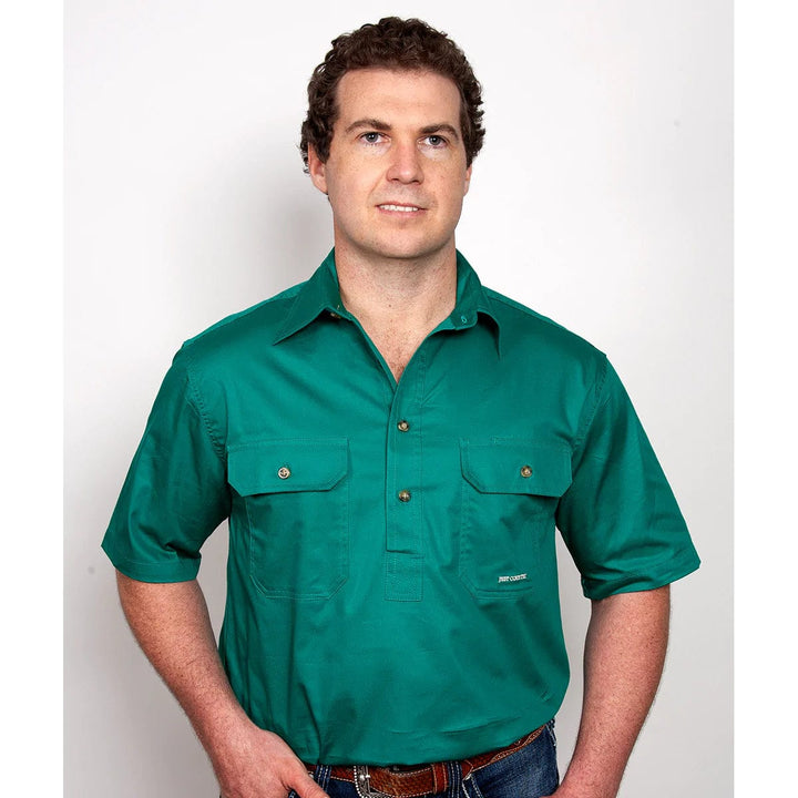 Just Country Mens Shirts XL / Dark Green Just Country Mens Adam Short Sleeve Workshirt (10104)