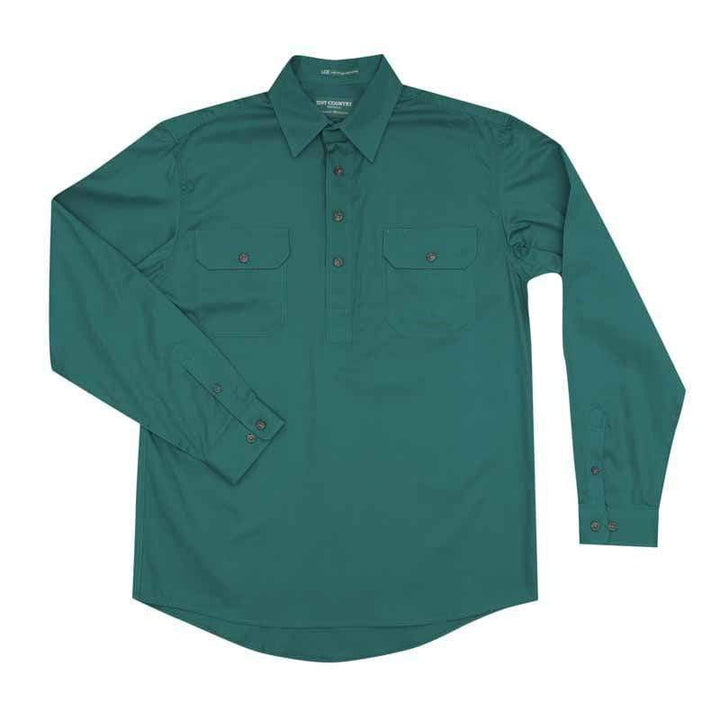 Just Country Mens Shirts XXL / Dark Green Just Country Mens Cameron Workshirt Half Button