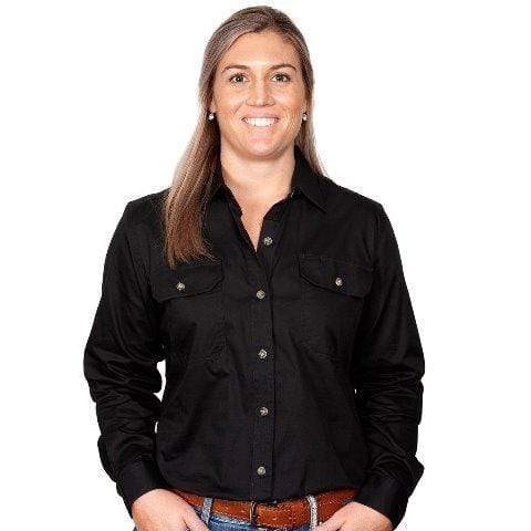 Just Country Womens Shirts 10 / Black Just Country Womens Brooke Full Button Workshirt Earthy Tones (50502)