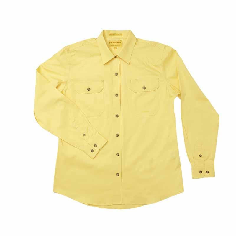 Just Country Womens Shirts 10 / Butter Just Country Workshirt Womens Brooke Full Button (50502)