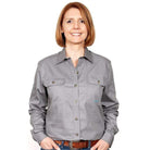 Just Country Womens Shirts 10 / Steel Grey Just Country Womens Brooke Full Button Workshirt Earthy Tones (50502)