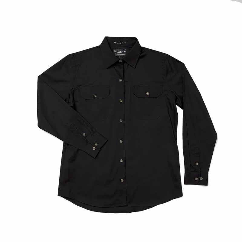 Just Country Womens Shirts 8 / Black Just Country Workshirt Womens Brooke Full Button Earthy Tones (50502)