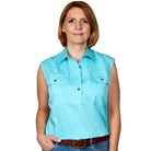 Just Country Womens Shirts 8 / Duck Egg Blue Just Country Womens Kerry Sleeveless Shirt (50503)