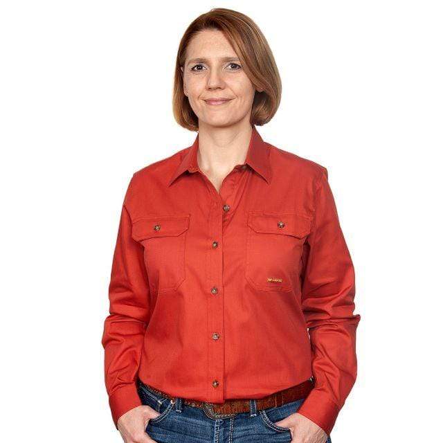 Just Country Womens Shirts Just Country Womens Brooke Full Button Workshirt Earthy Tones (50502)