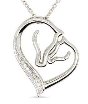 MCJ Mare and Foal Pendant with Cubic Zirconia - Gympie Saddleworld & Country Clothing