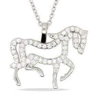 Mountain Creek Jewellery Silver MCJ Horse Cubic Zirconia Pendant