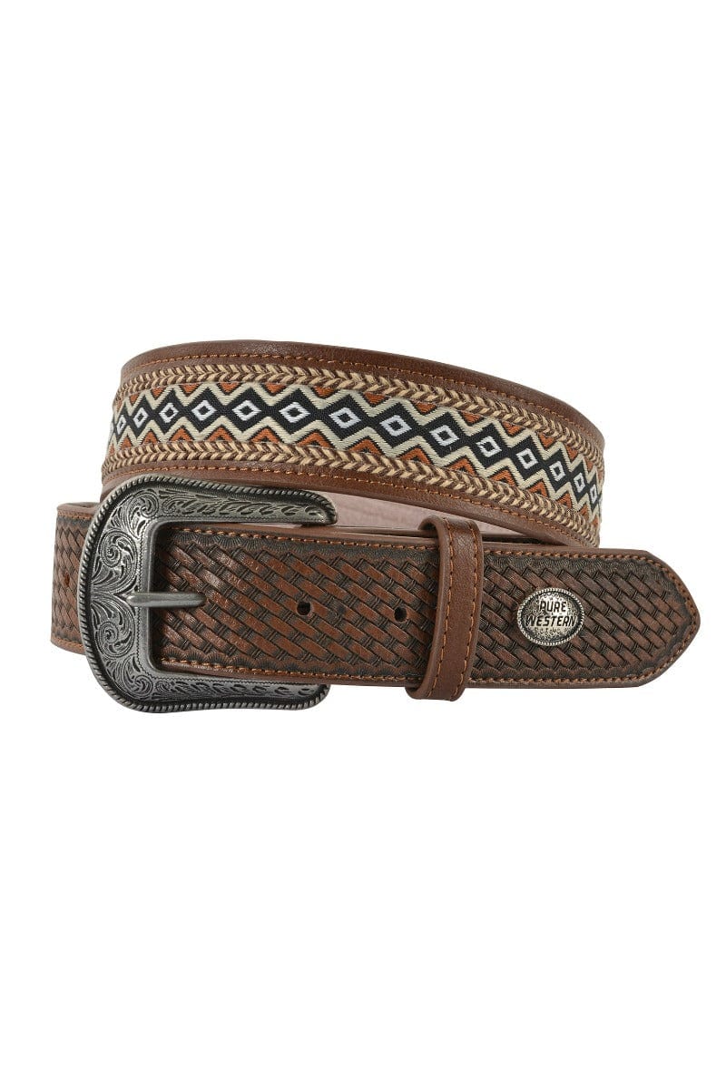 Pure Western Mens Belts XS / Dark Tan Pure Western Belt Mens Lockhart (P3W1975BLT)