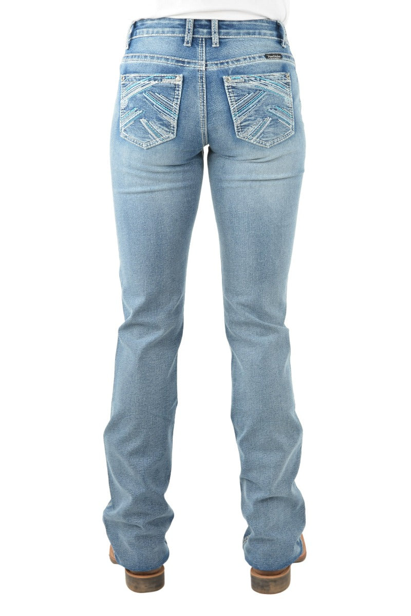 Pure Western Womens Jeans 10x36 / Moonshine Pure Western Jeans Womens Criss Cross Relaxed (PCP2210729)