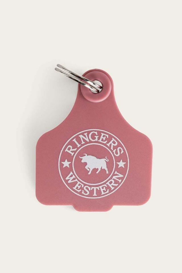 Ringers Western Car Accessories Dusty Rose Ringers Western Cattle Tag Key Ring (420124150)