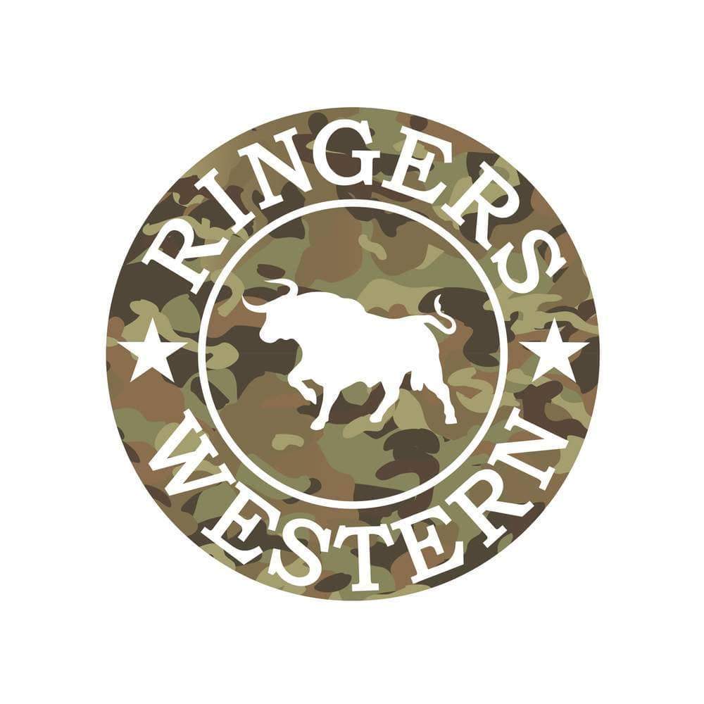 Ringers Western Camo Logo Stickers Round - Gympie Saddleworld & Country Clothing