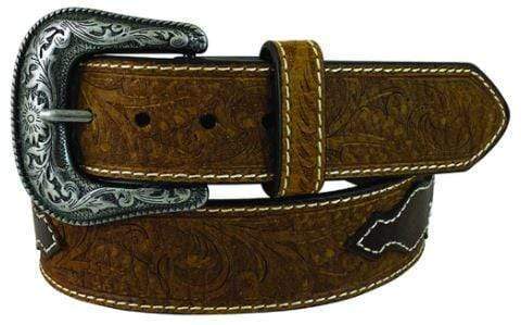 Roper Belts 34 Roper Mens Genuine Leather Belt Brown/Aztec Overlay (8631500)