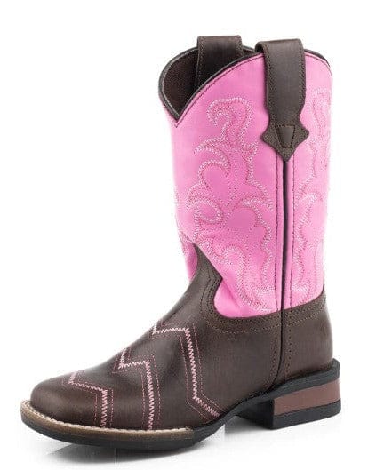 Roper Kids Boots & Shoes Roper Boots Kids Monterey Angles Chocolate/Pink (09-018-0912-2937)