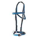 Saddlery Trading Bridles Pony / Chocolate/Turquoise Braided Bitless Bridle (TEX4526)