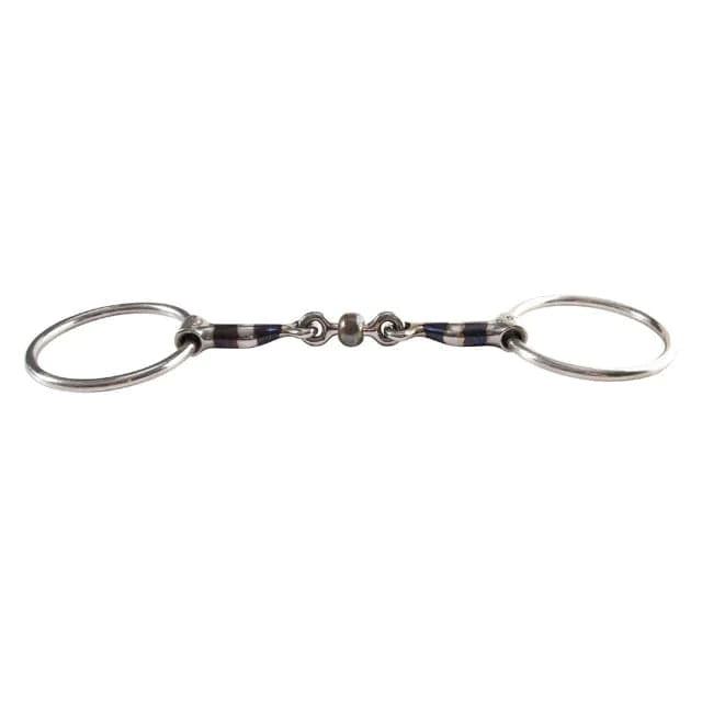 Saddlery Trading Company Bits Blue Sweet Iron Loose Ring with Copper Roller and Link (BIT3461)