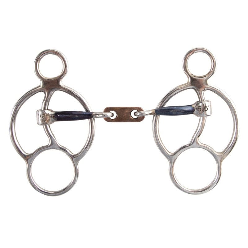 Saddlery Trading Company Bits Cob/12.5cm Blue Sweet Iron 3 Ring Bit with Copper Link (BIT3459)