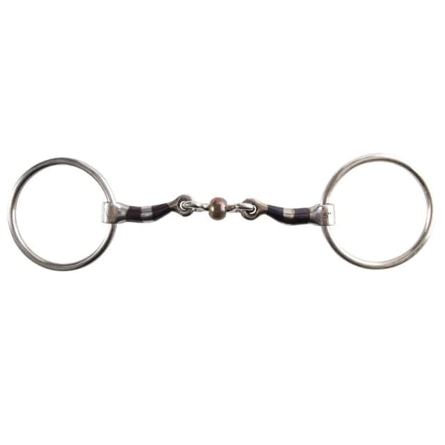 Saddlery Trading Company Bits Cob/12.5cm Blue Sweet Iron Loose Ring with Copper Roller and Link (BIT3461)