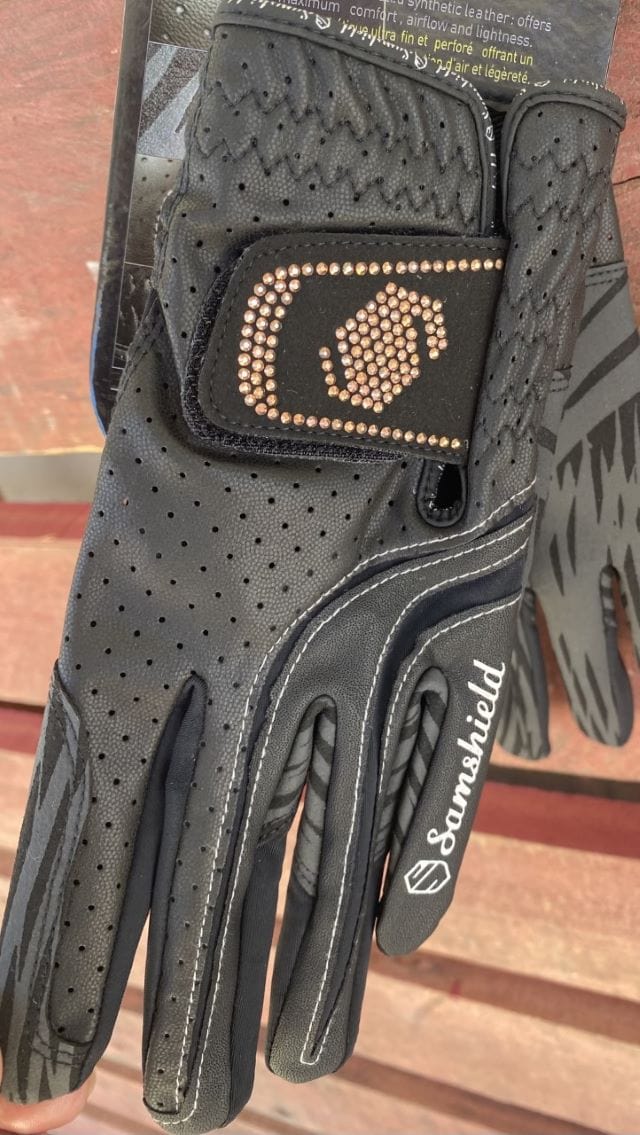 Samshield Gloves 6.5 / Black/Rose Gold Samshield V-Skin Hunter Gloves with Swarovski (SSVSKINGLOVESBLKROSE)