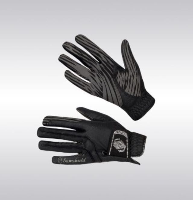 Samshield Gloves 6 / Black/Crystals Samshield V-Skin Hunter Gloves with Swarovski (SSVSKINGLOVESBLKCRY)