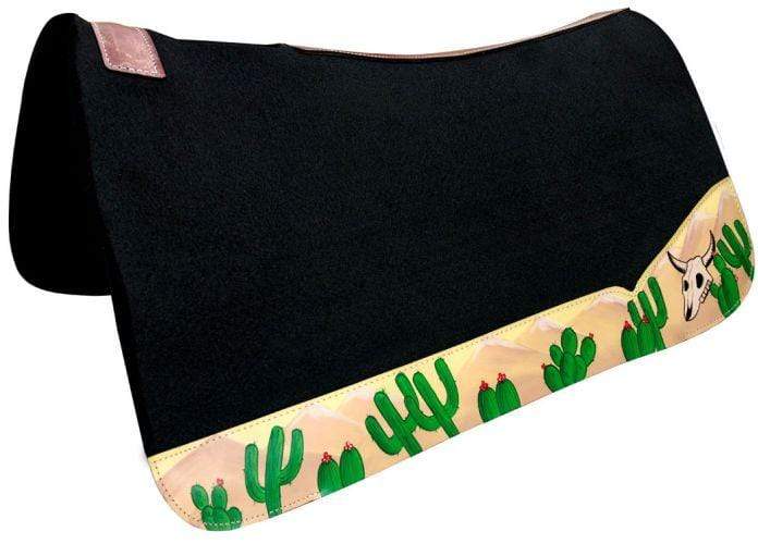 Showman Western Saddle Pads 31x32 Showman Cactus and Skull Wear Leathers Saddle Pad 31in x 32in x 1 inch