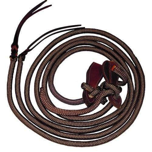 Sidney Hamilton Reins 8ft / Brown Sidney Hamilton Yacht Rope Reins with Slobber 8ft