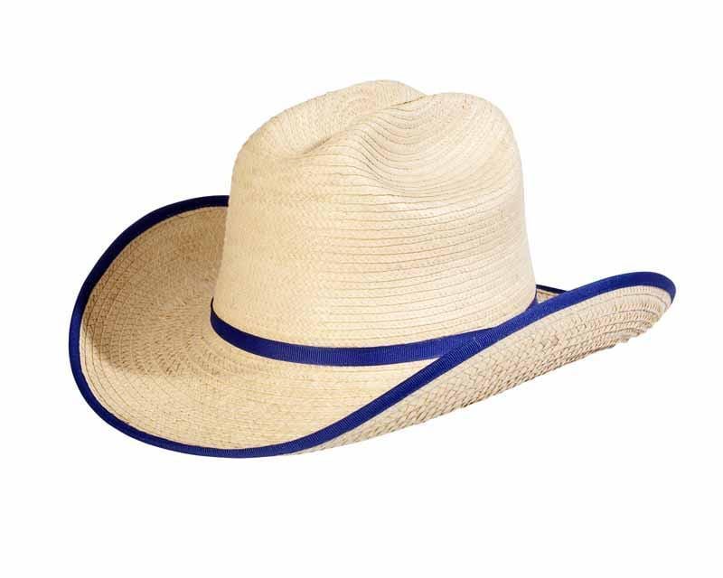 Sunbody Hats Hats ONE SIZE / Royal Blue Sunbody Kids Cattleman Palm Leaf Hat Bound Edge (HGKC-BE)