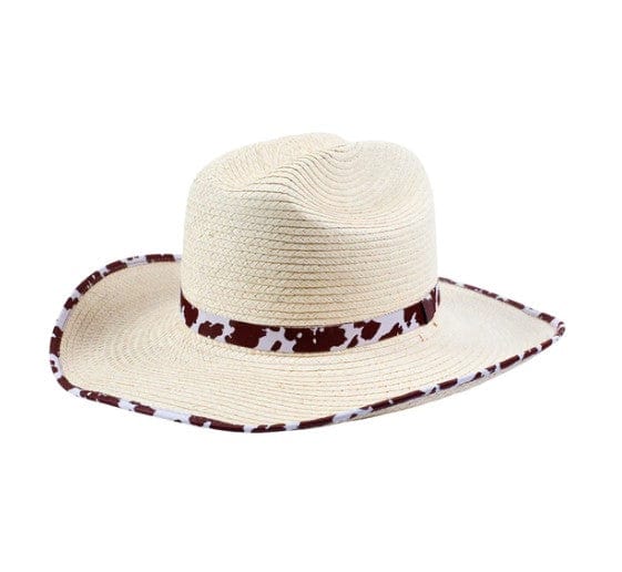 Sunbody Hats ONE SIZE Sunbody Hat Kids Cattleman Palm Cow Hide (HGKC-BE-COW)