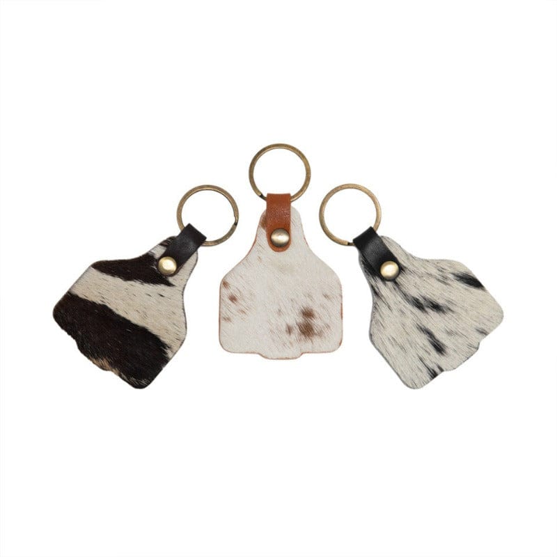 The Design Edge Handbags & Wallets Assorted Lombok Cowhide Cattle Tag Keychain (LOMBOK)