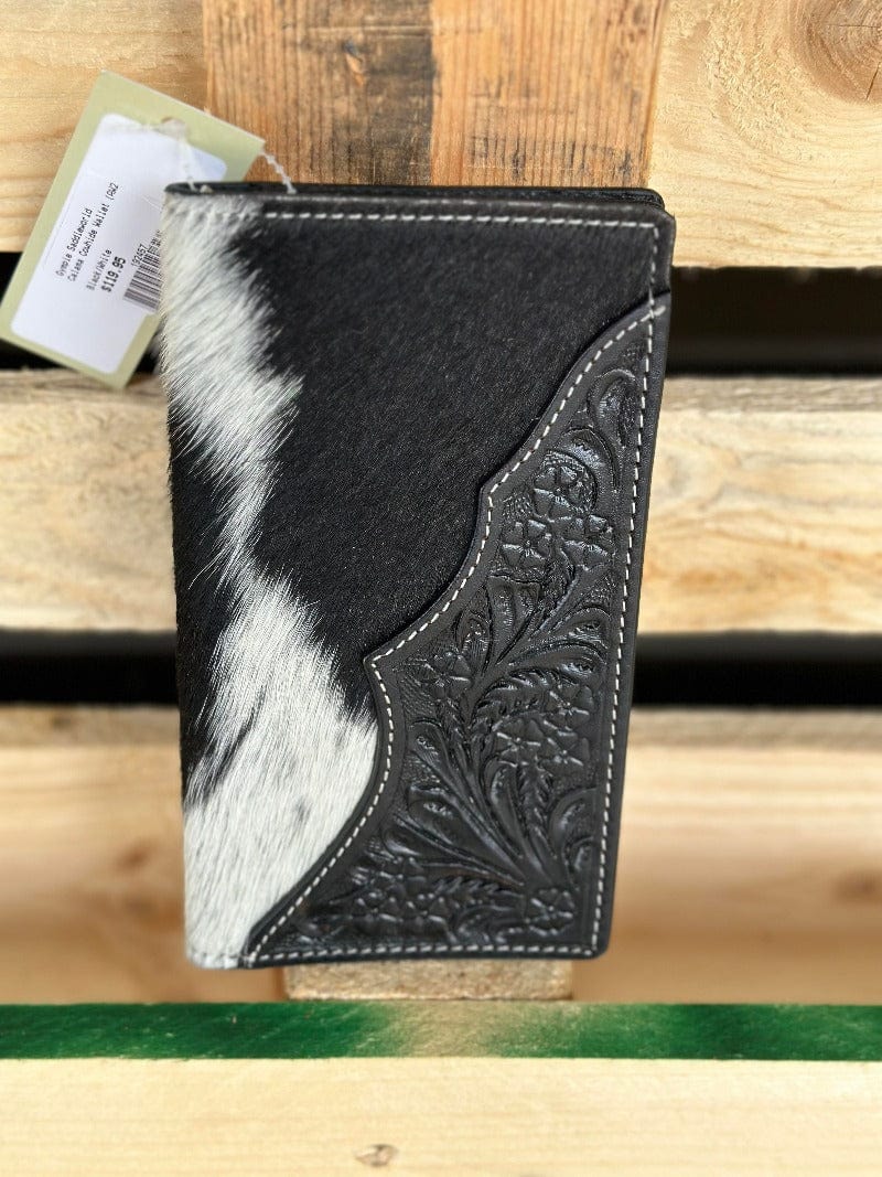 The Design Edge Handbags & Wallets Black/White Calama Cowhide Wallet (AW22)