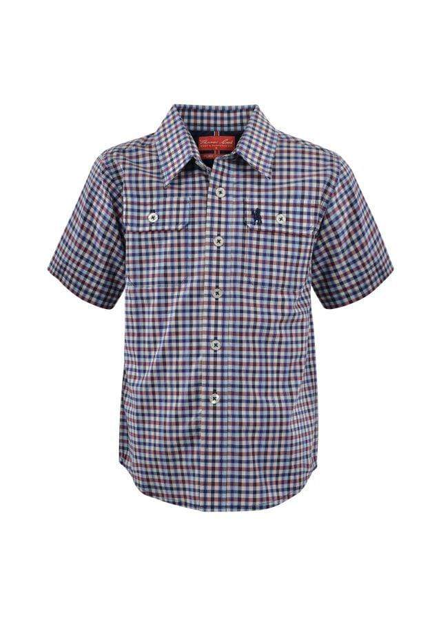 Thomas Cook Kids Shirts 4 Thomas Cook Boys Sinclair Short Sleeve Shirt Blue/Red (T1S3142016)