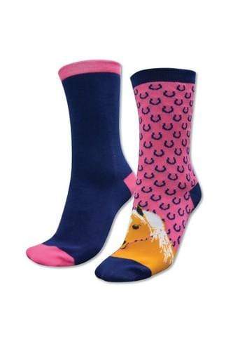Thomas Cook Socks 3-8 / Navy/Hot Pink Thomas Cook Kids Homestead Socks Socks Twin Pack