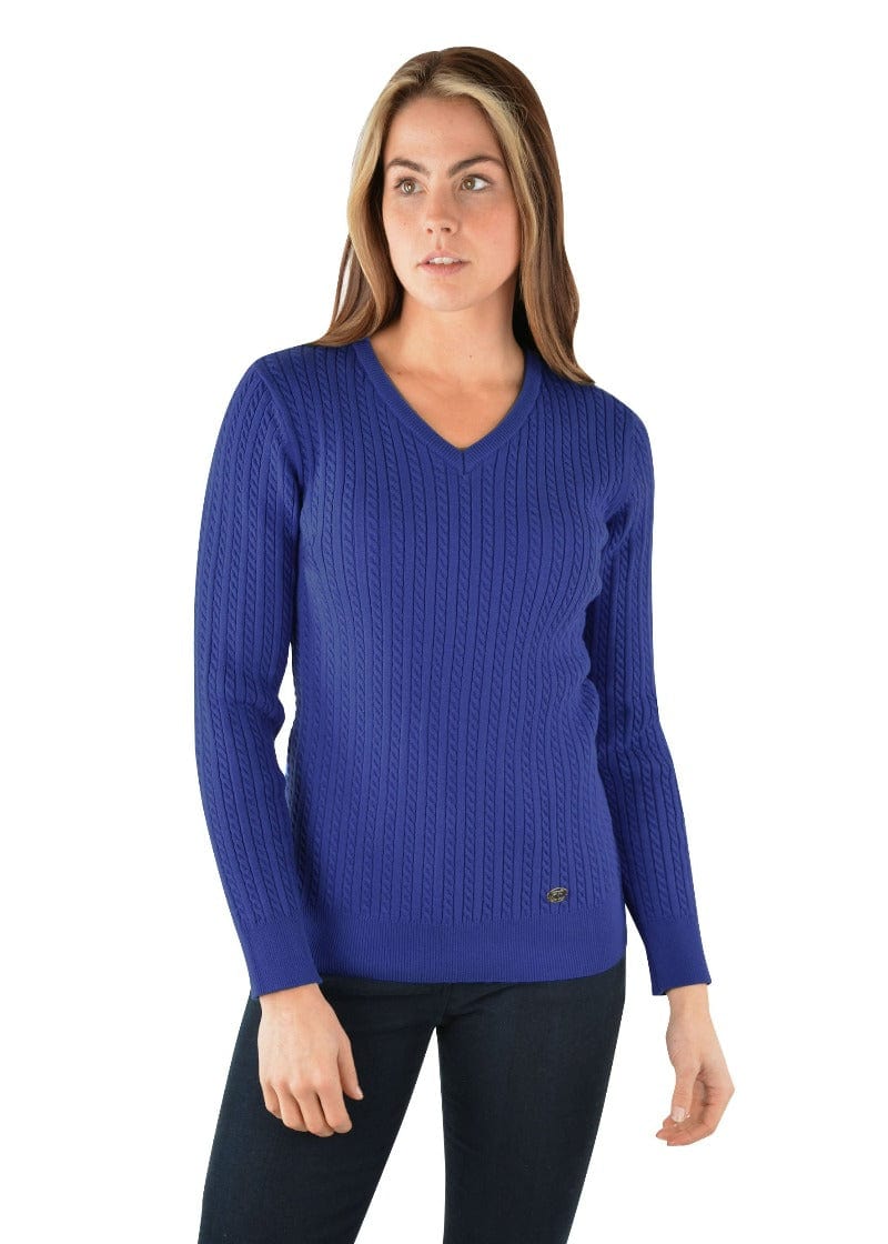 Thomas Cook Womens Jumpers, Jackets & Vests 8 / Cobalt Thomas Cook Jumper Womens Cable Knit (T3W2500179)