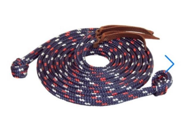 Toowoomba Saddlery Reins Navy/ Red/ White TS PRO Series Rope Reins w/ Loop Ends