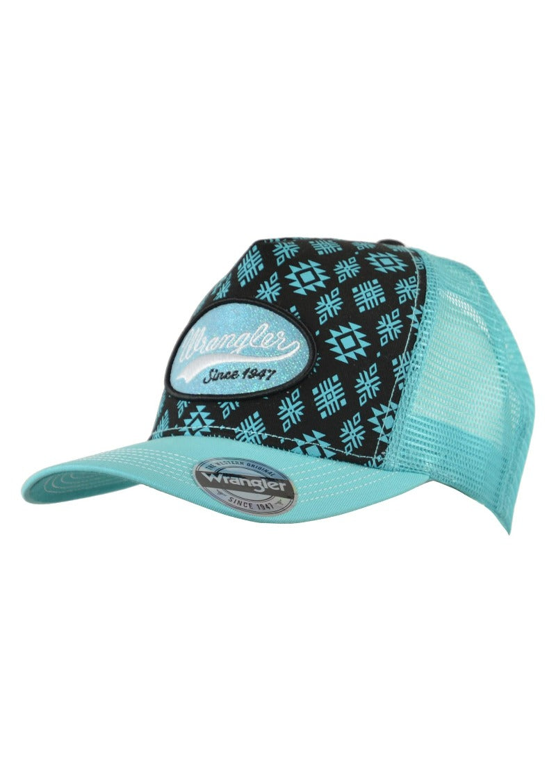 Wrangler Caps Black/Blue Wrangler Hi-Profile Trucker Cap Aleanor (X3W2941CAP)