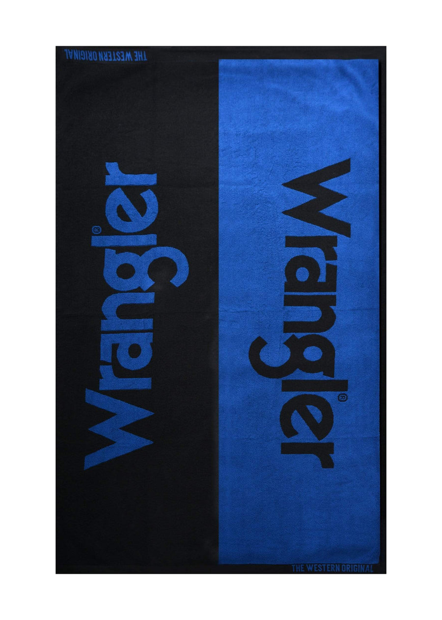 Wrangler Gifts & Homewares Black/ Cobalt Wrangler Logo Towel XCP1916TWL
