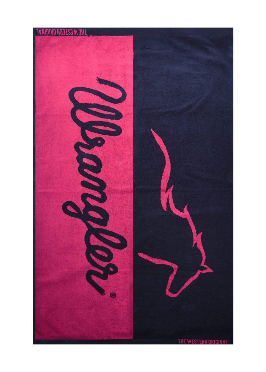 Wrangler Gifts & Homewares Navy/ Pink Wrangler Running Horse Towel XCP2915TWL
