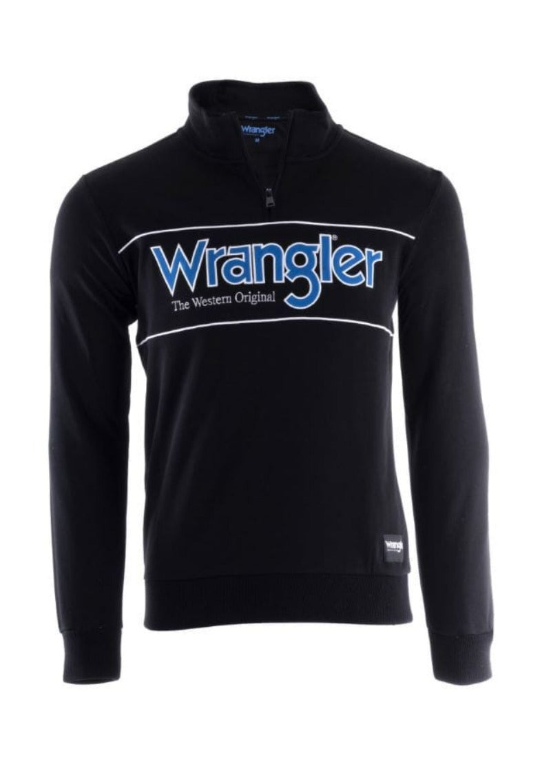 Wrangler Mens Jumpers, Jackets & Vests S / Black Wrangler Jumper Mens Ryder Logo 1/4 Zip (XCP1573972)